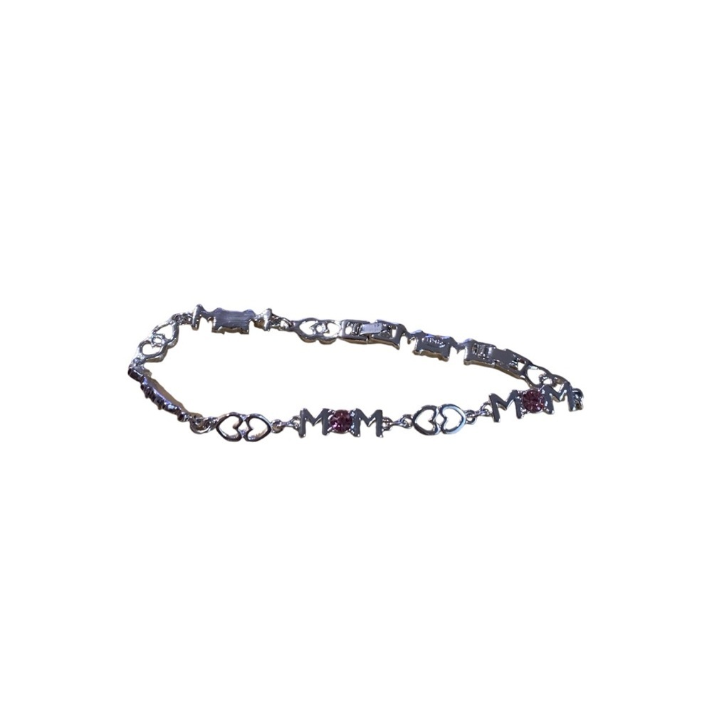 Avon Mom tennis bracelet size 7 silver/pink sparkles NIB